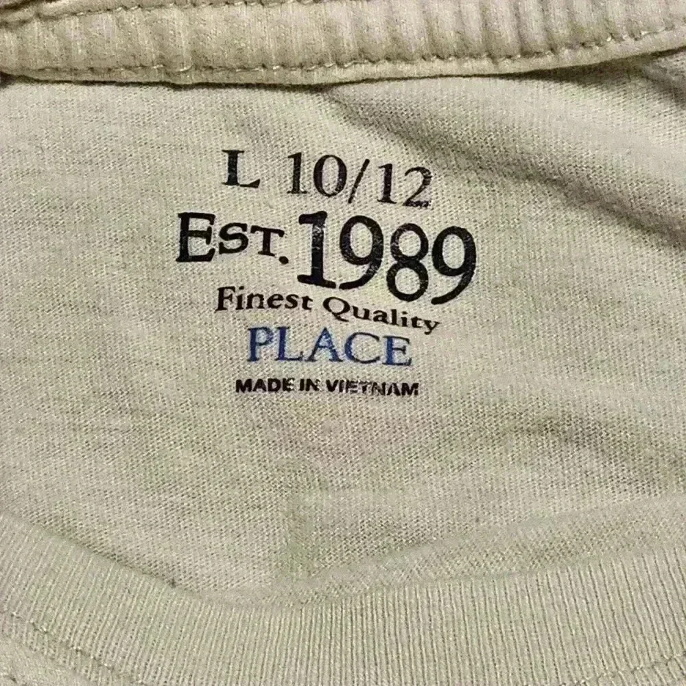 Childrens Place L 10/12  white cotton long sleeve t-shirt